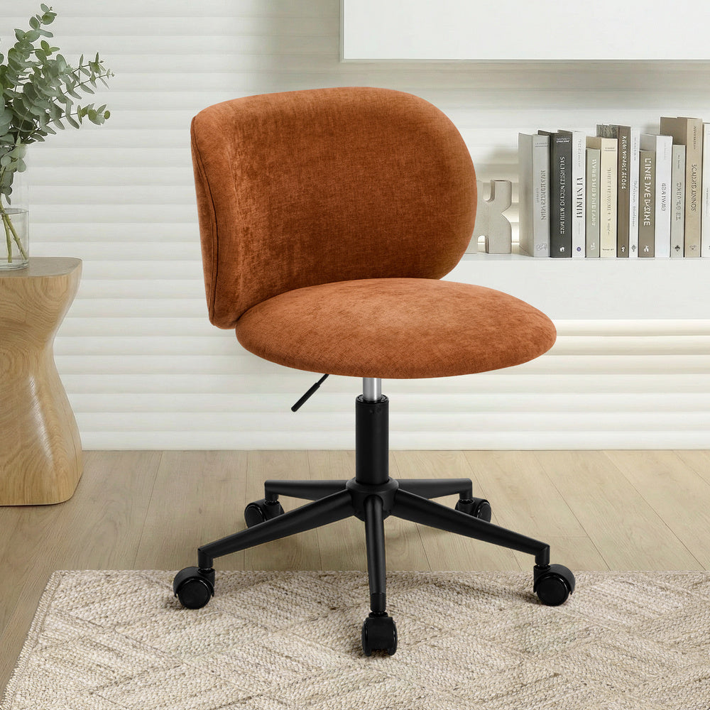 Office Chair Armless Mid Back Swivel Ergonomic Chair Orange - 9
