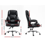 Executive Office Chair Leather Recliner Black