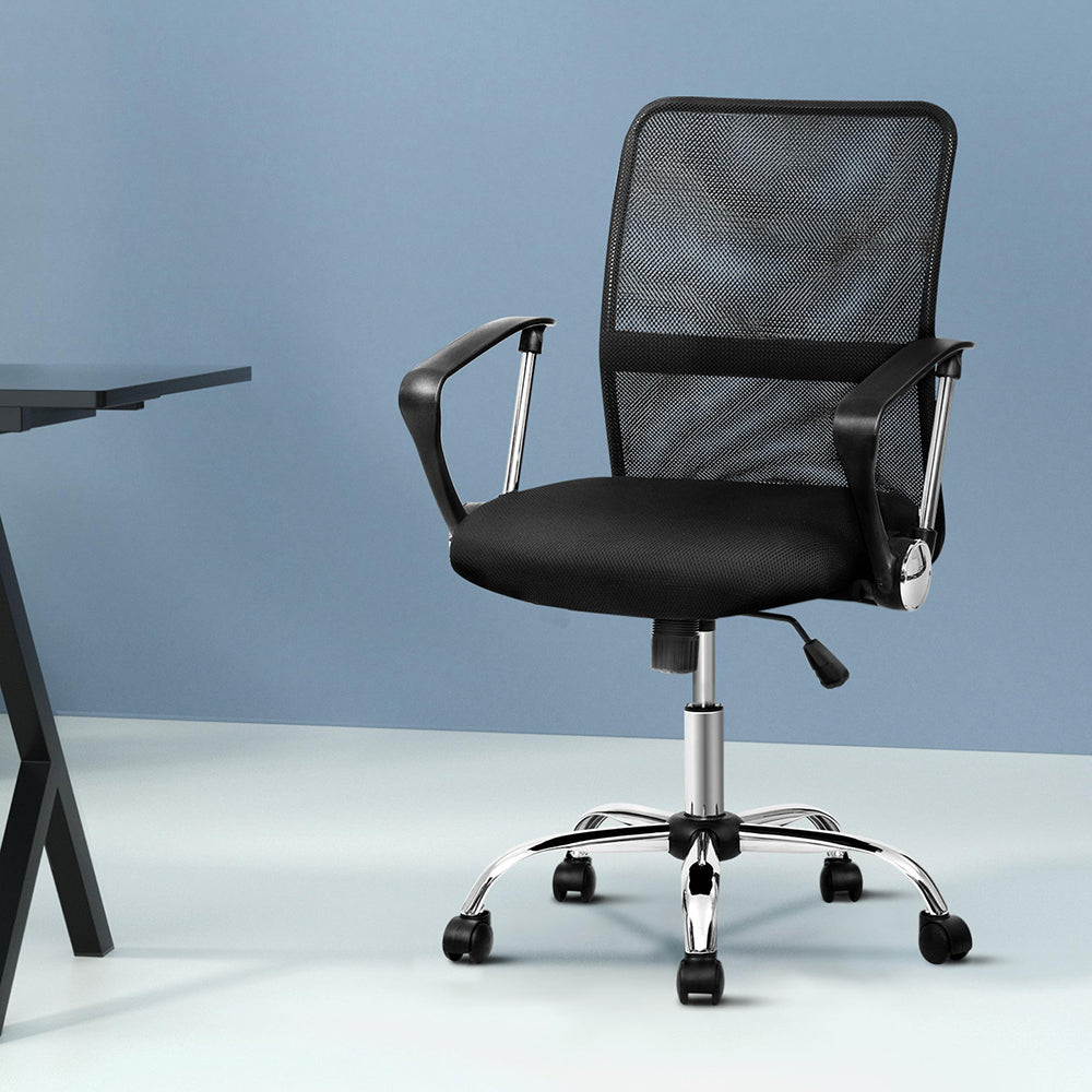 Office Chair Gaming Chair Computer Mesh Chairs Mid Back Black