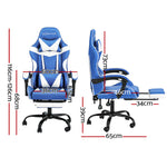 Gaming Office Chair Executive Computer Leather Blue White