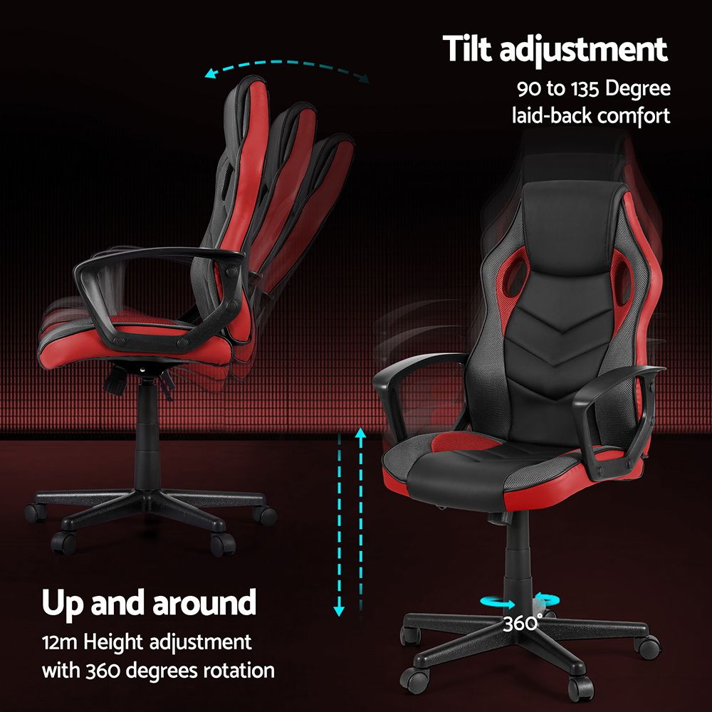 Gaming Office Chair Computer Chairs Grey/Purple/Red