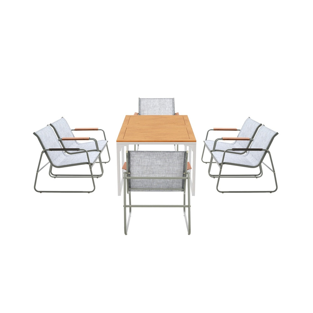 6-Seater Outdoor Dining Set with Patio Table and Chairs Furniture
