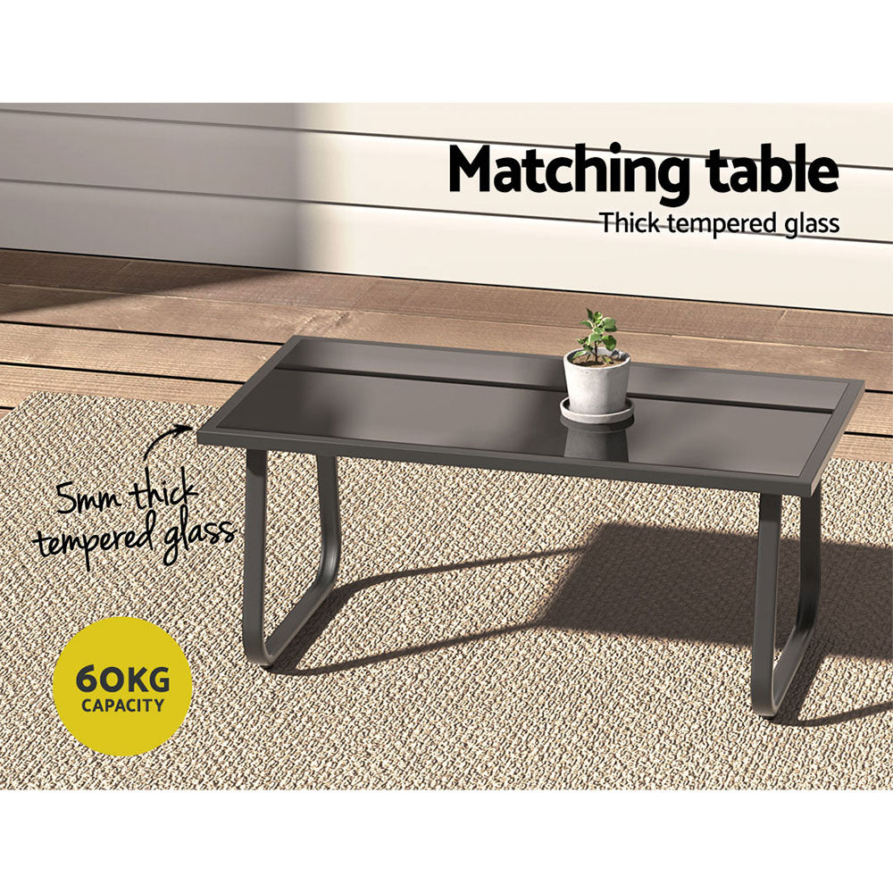 Outdoor Sofa Set Lounge Setting Textilene Table And Chairs Garden Patio Furniture