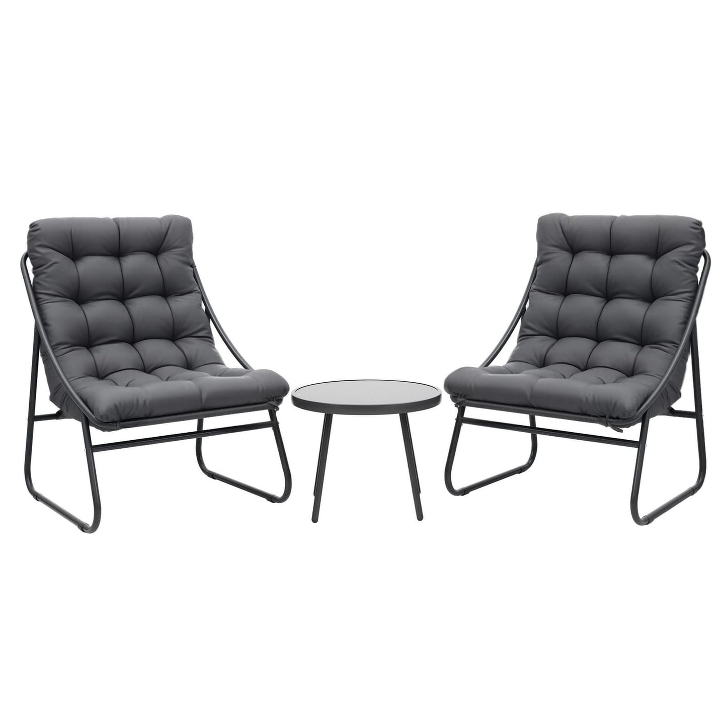 Outdoor Bistro Set Grey 64x80x94cm