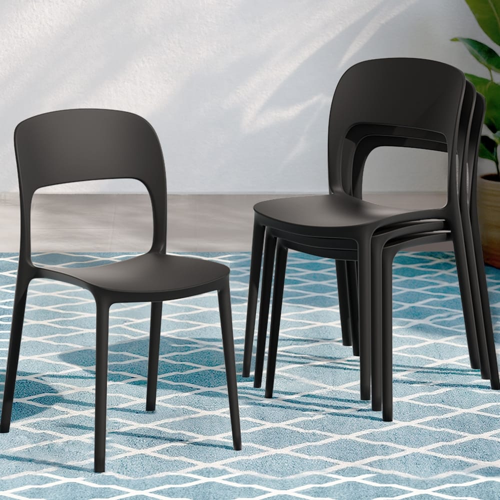 Outdoor Dining Chairs Stackable Black king