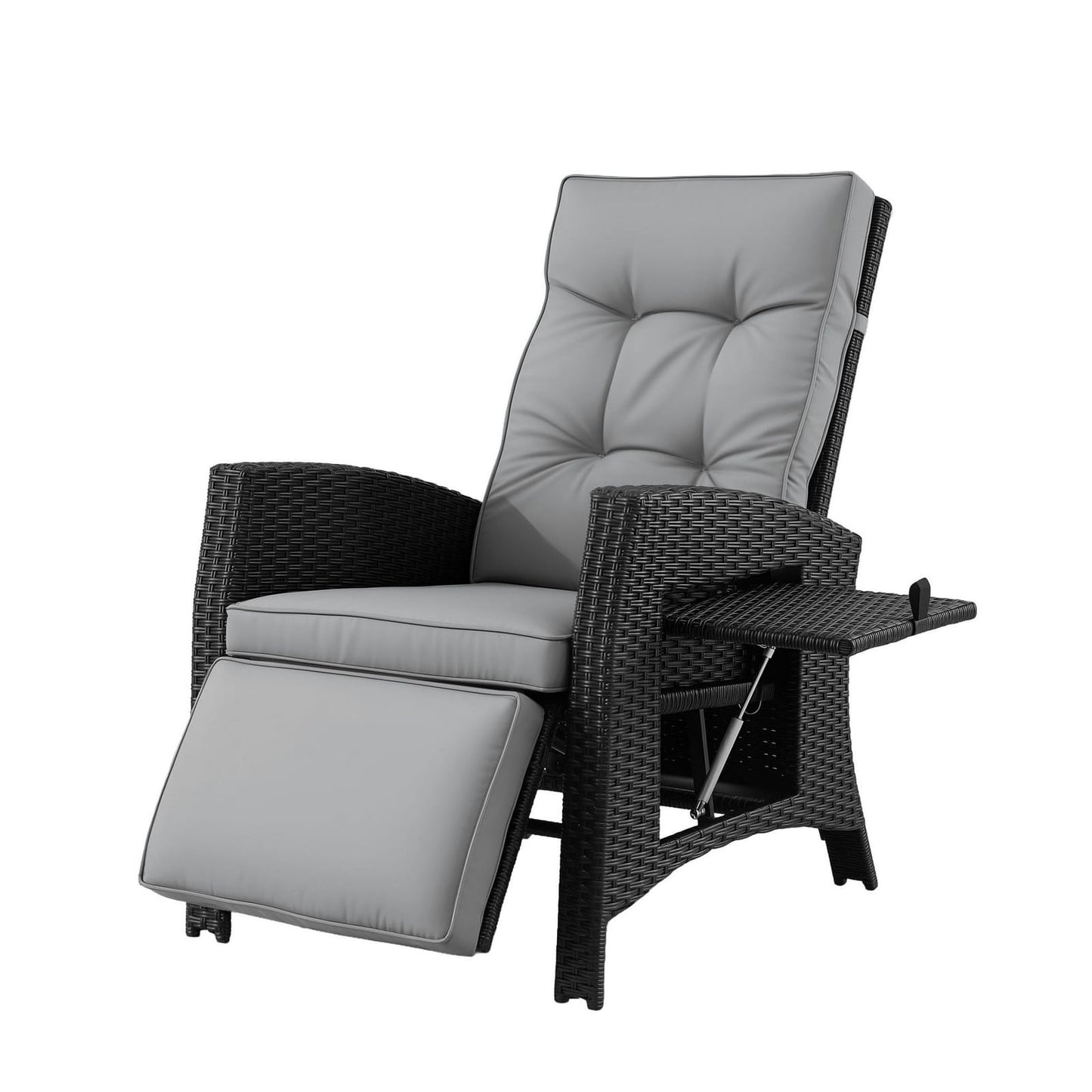 Outdoor Recliner Chair Black 140x64x85cm