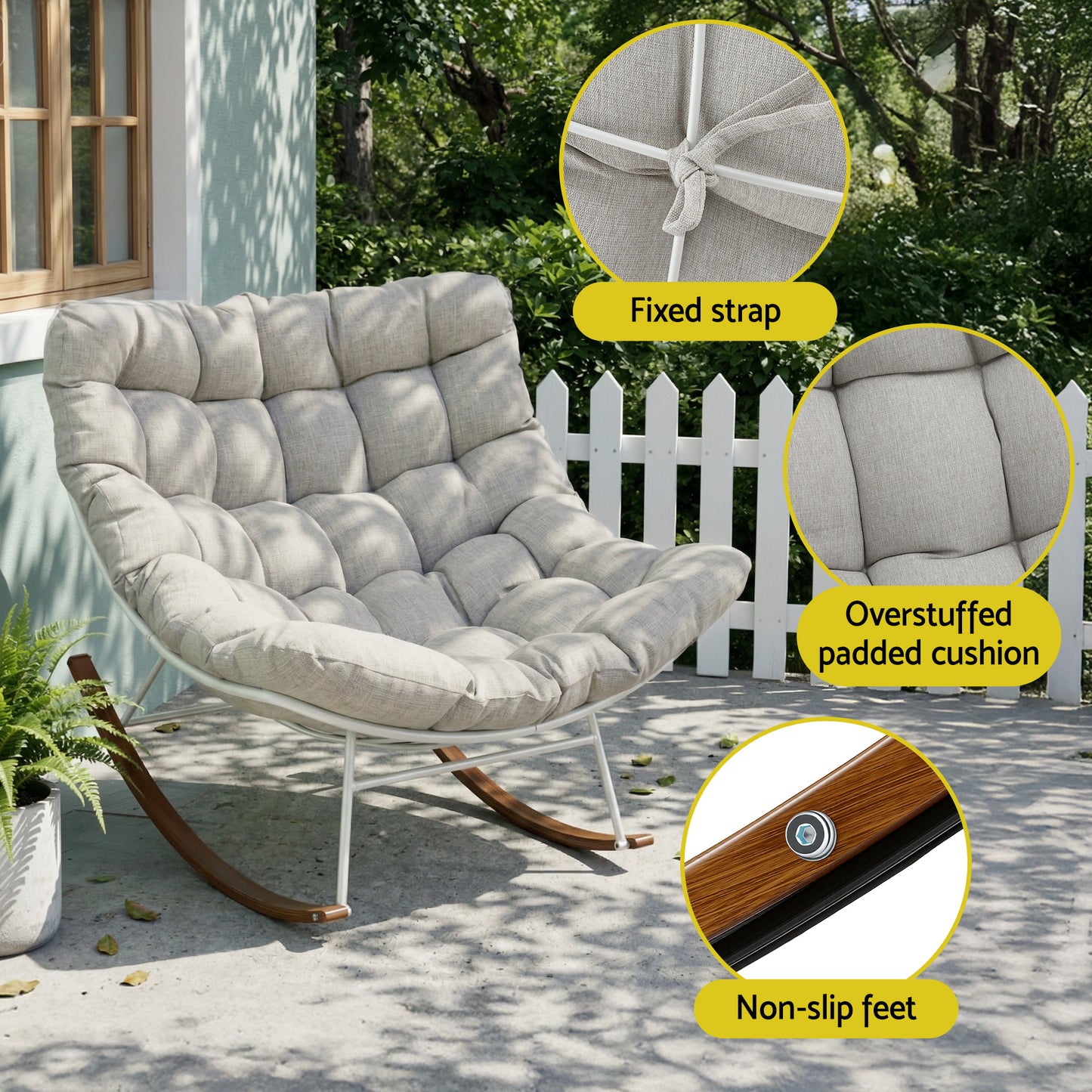 Papasan Rocking Chair Outdoor Patio Lounge | HomeAndLiving