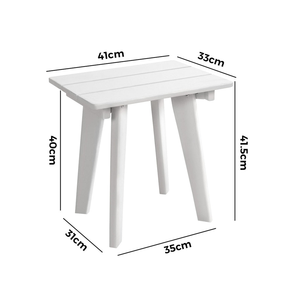Outdoor Side Table White HDPE