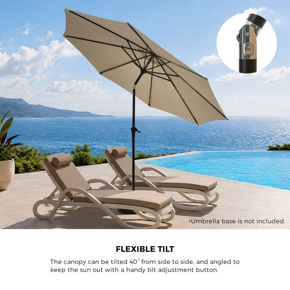 Outdoor Umbrella 3M Beige Shade 300x300x247cm