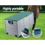 Outdoor Storage Box 290L Lockable Organiser Garden Deck Shed Tool Green