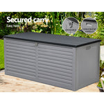 Outdoor Storage Box 490L Container Lockable Garden Bench Tools Toy Shed Black