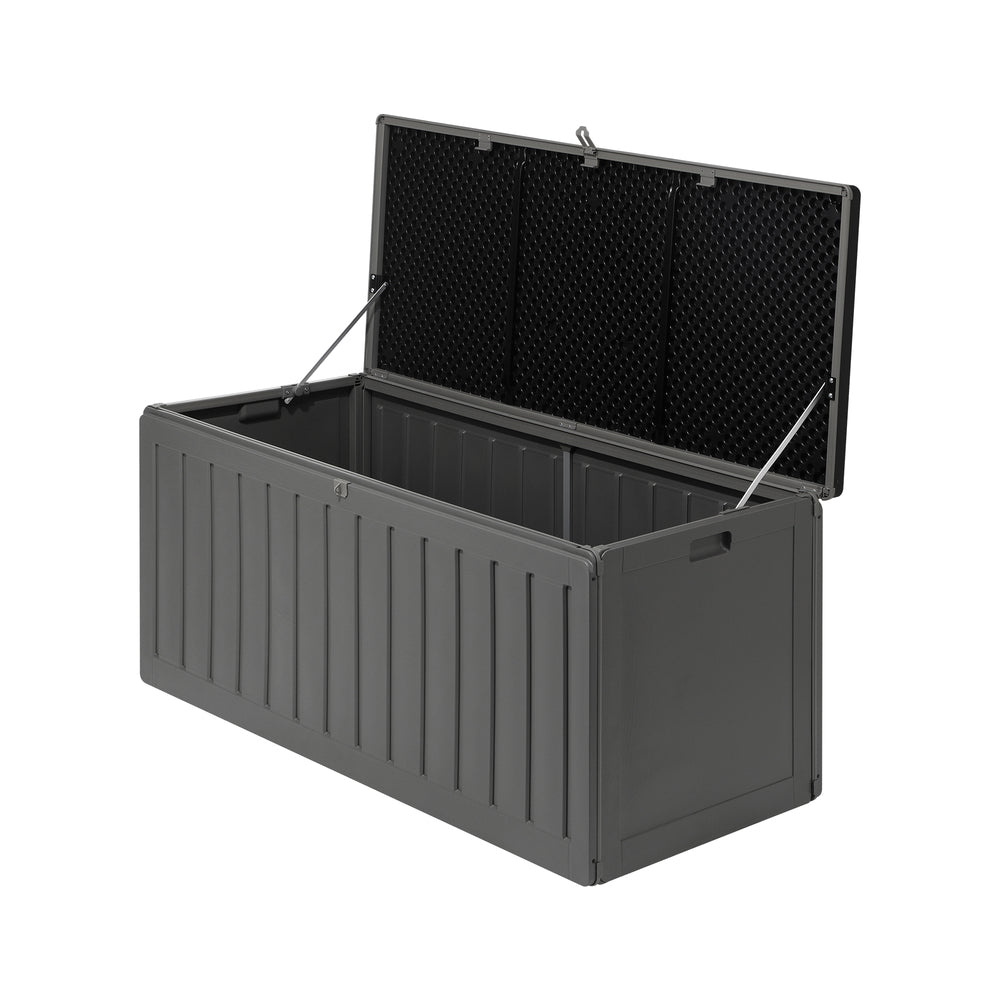 Outdoor Storage Box Bench 490L Cabinet Container Garden Deck Tool Grey