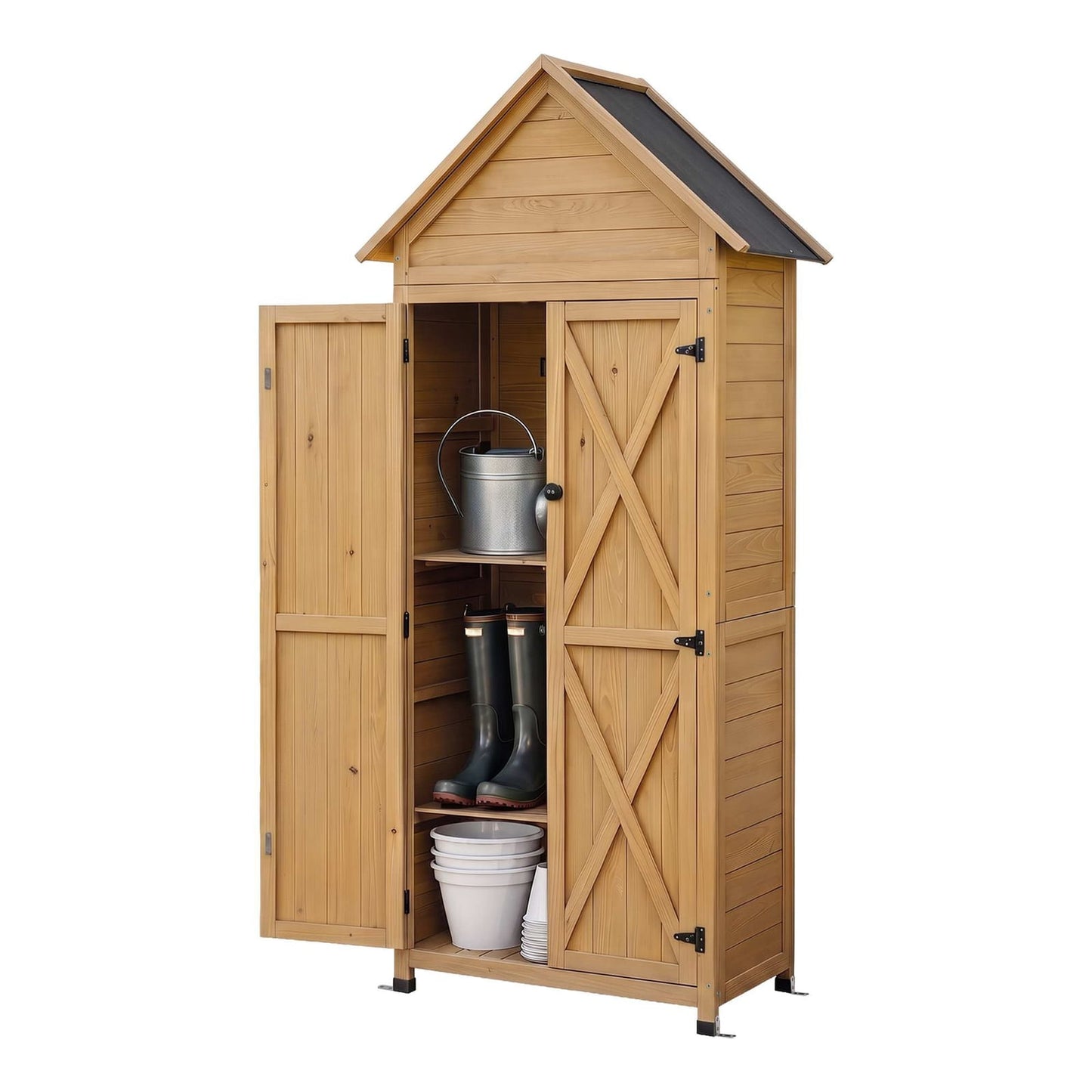 Outdoor Storage Cabinet Natural 69x39x182cm
