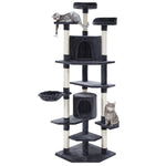 Cat Tree 203Cm Tower Scratching Post Scratcher Trees House Bed Grey