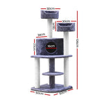 Cat Tree 126Cm Tower Scratching Post Scratcher Trees House Grey