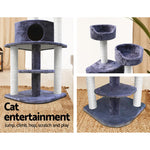 Cat Tree 126Cm Tower Scratching Post Scratcher Trees House Grey