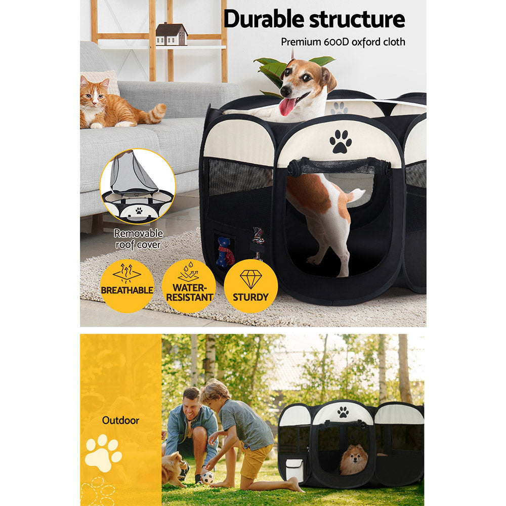 Pet Dog Playpen Enclosure Crate 8 Panel Play Pen Tent Bag Fence Puppy Xl
