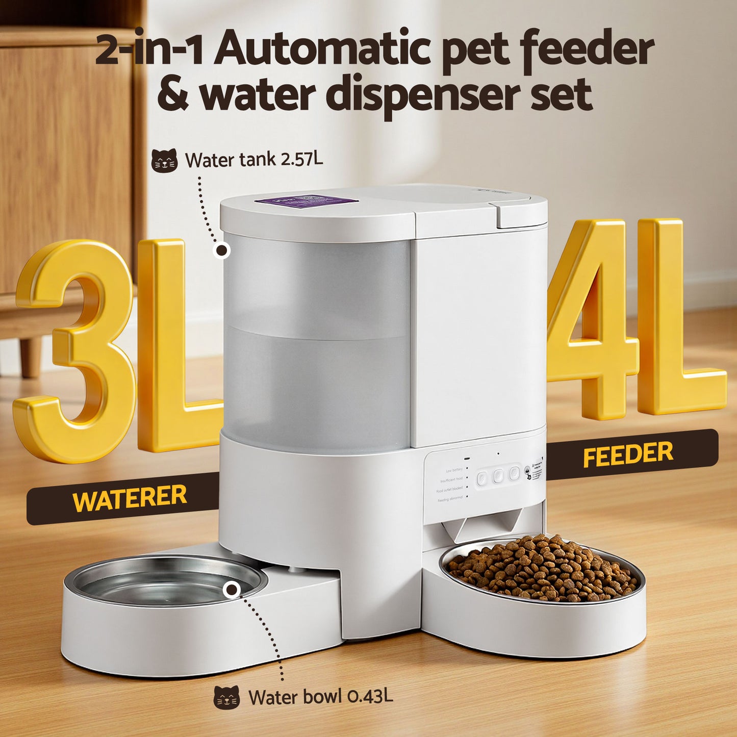 Smart WiFi Pet Feeder Water Dispenser 4L | HomeAndLiving