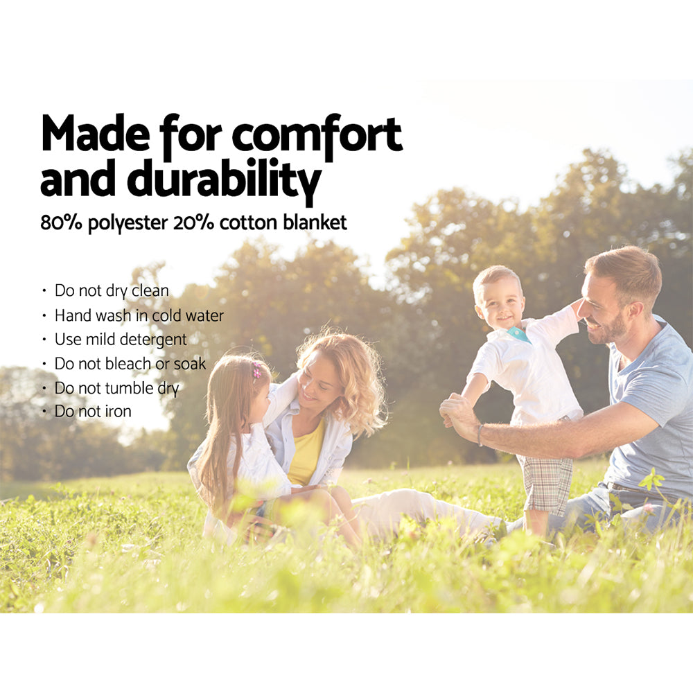 4 Person Picnic Basket Set Insulated Outdoor Blanket Bag - 130×150cm