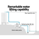 Garden Water Pump High Pressure 2500W Multi Stage Tank Rain Irrigation Yellow