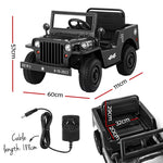 Rigo Kids Electric Ride On Car Jeep Military Off Road Remote 12V Black