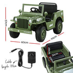 Rigo Kids Electric Ride On Car Jeep Military Off Road Remote 12V Olive