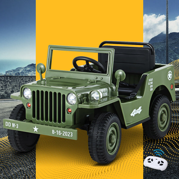 Rigo Kids Electric Ride On Car Jeep Military Off Road Remote 12V Olive