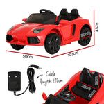 Rigo Kids Electric Outdoor Car, 12V, Red