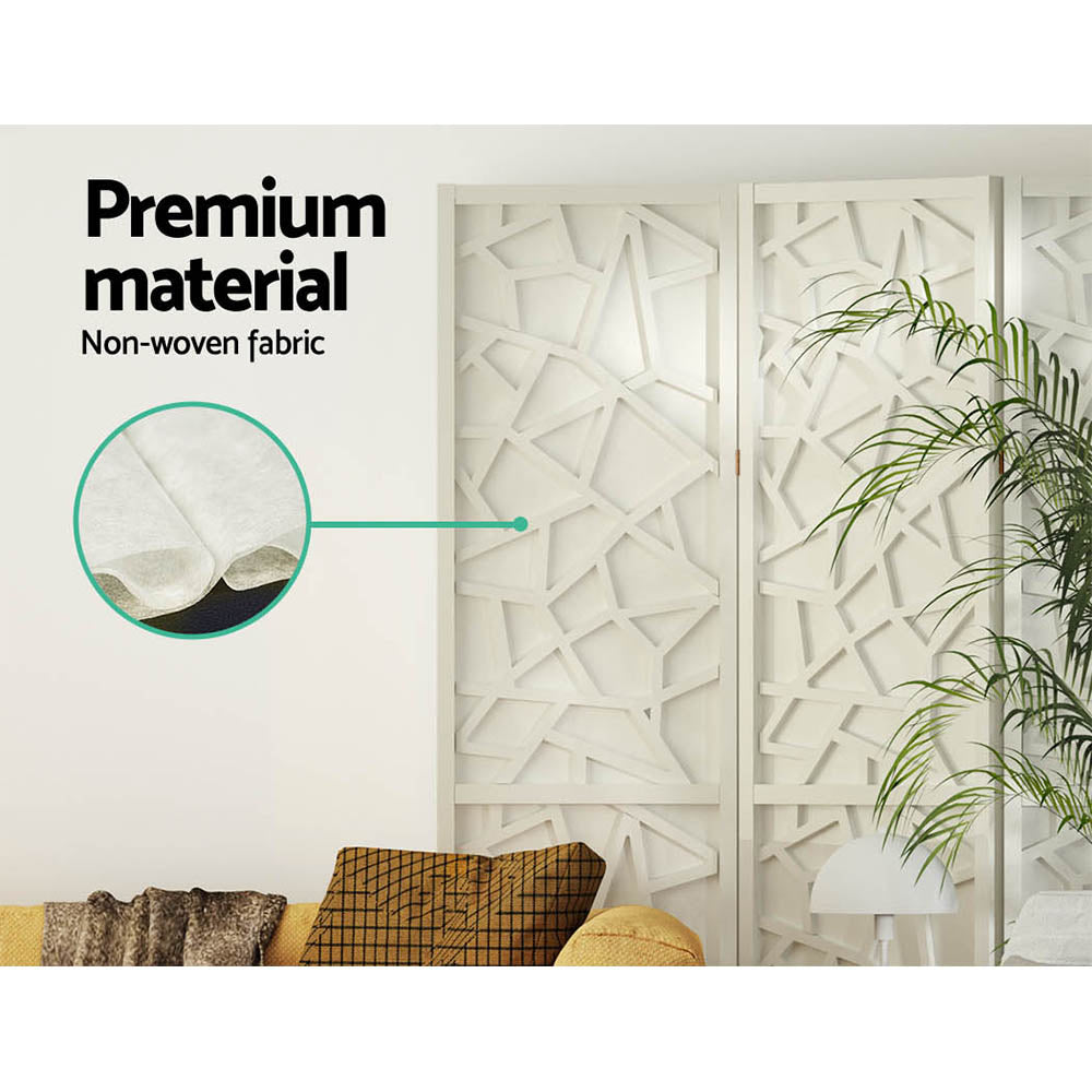 6 Panel Room Divider Screen 244X170Cm White