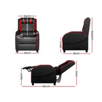 Recliner Chair Gaming Chair Leather Black Serik