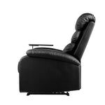 Recliner Chair Leather Black Tray Table Erika