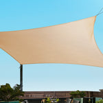 Shade Sail 2X4M Rectangle 280Gsm 98% Sand Shade Cloth