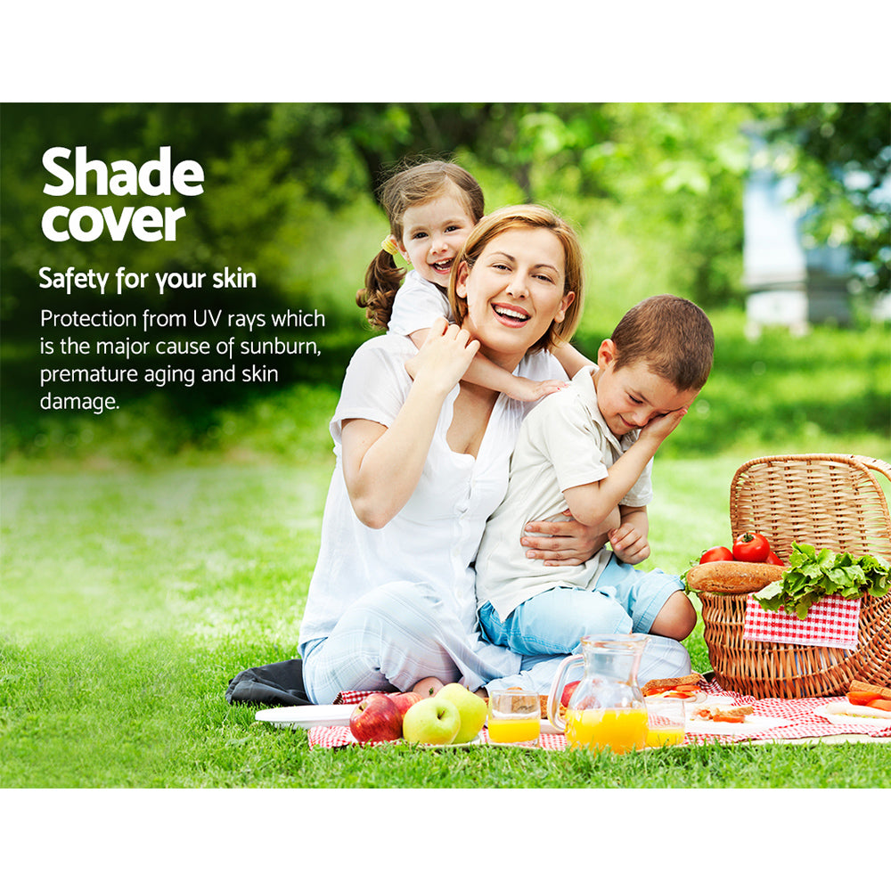 Shade Sail 6X8M Rectangle 185Gsm 95% Sand Shade Cloth