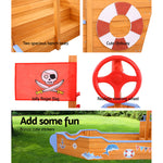 Kids Wooden Boat Sandpit With Bench
