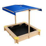 Kids Wooden Sandbox With Canopy & Bench