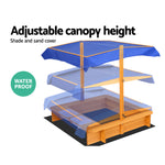Kids Wooden Sandbox With Canopy & Water Basin 103Cm