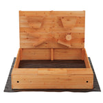 Kids Wooden Sandbox With Cover & Funnel