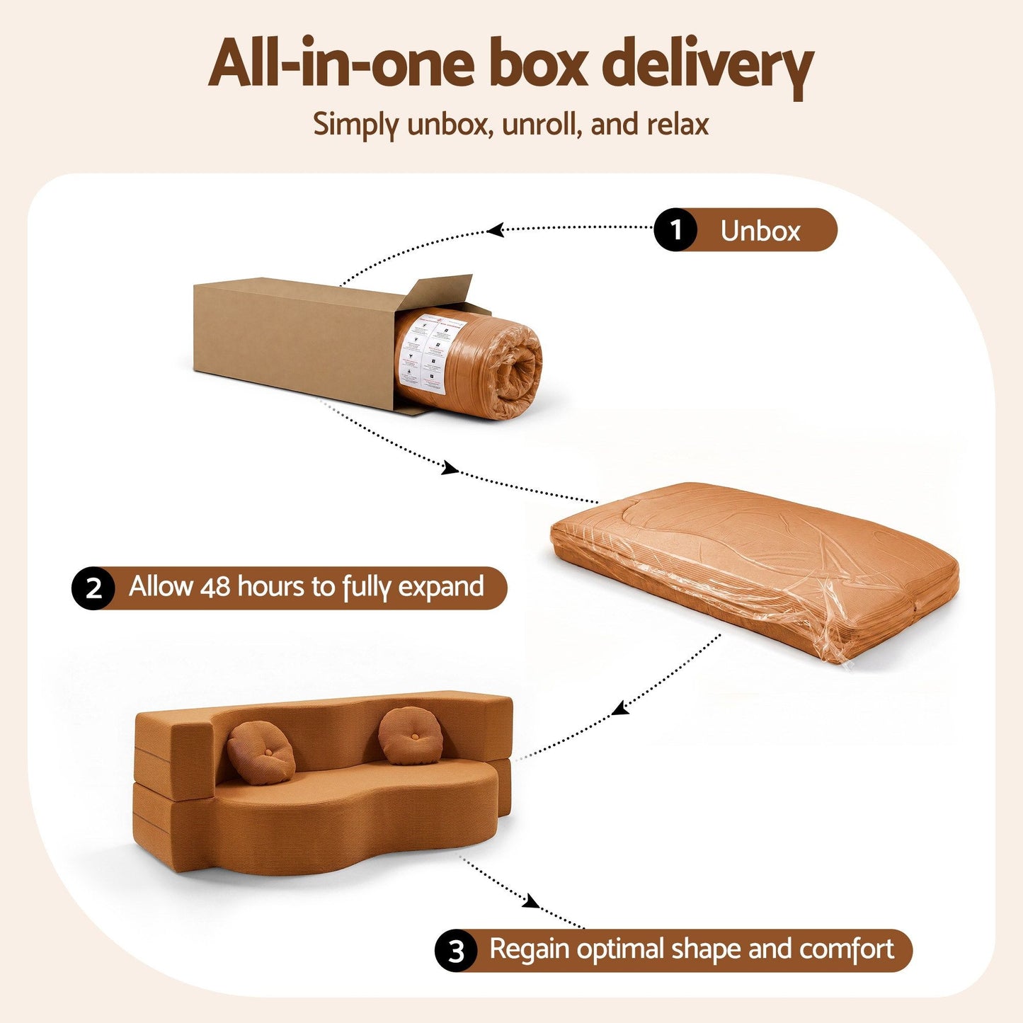 Folding Sofa Bed Futon Convertible Couch | HomeAndLiving