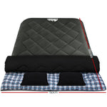 Sleeping Bag Double Pillow Thermal Camping Hiking Tent Grey -10&Deg;C