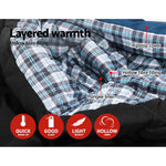 Sleeping Bag Double Pillow Thermal Camping Hiking Tent Blue -10&Deg;C