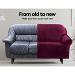 Sofa Cover Couch Covers 2 Seater Velvet Ruby Red