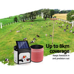Fence Energiser 8Km Solar Powered Electric 2000M Poly Tape