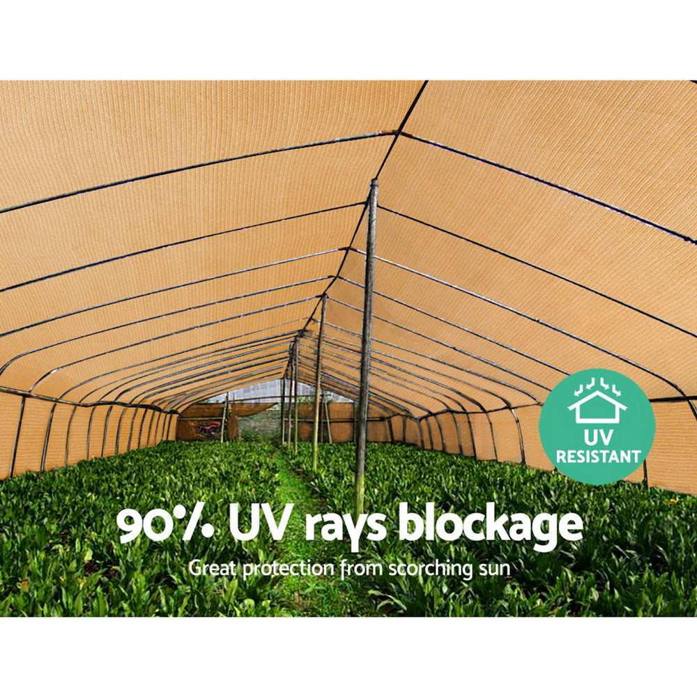 90% Shade Cloth 3.66X20M Shadecloth Sail Heavy Duty Beige