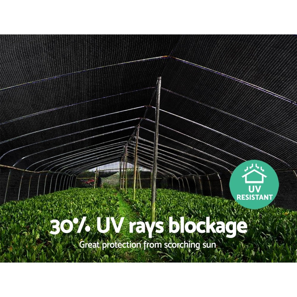 30% Shade Cloth 3.66X30M Shadecloth Wide Heavy Duty Black