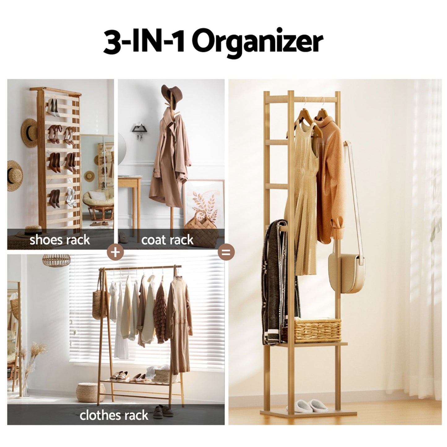Shoe Cabinet Bamboo Clothes Rack Set 30 Pairs | HomeAndLivin - 9
