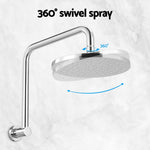 9'' Rain Shower Head Overhead High-pressure Swivel Black/Silver
