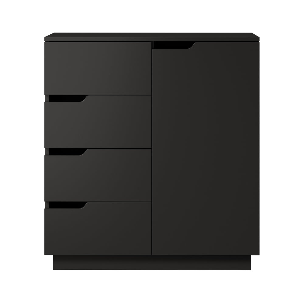 Black Buffet Cabinet 4 Drawers Storage | HomeAndLiving