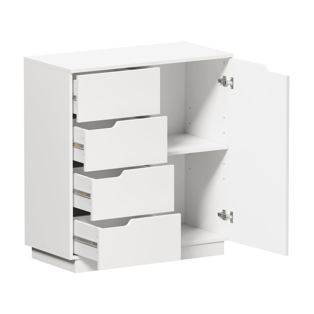 Buffet Storage Cabinet 4 Drawers White | HomeAndLiving