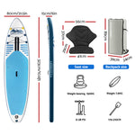 Stand Up Paddle Board 10.6Ft Inflatable Sup Surfboard Paddleboard Kayak Surf Blue