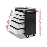 5 Drawer Tool Box Cabinet Chest Trolley Box Garage Storage Toolbox Grey